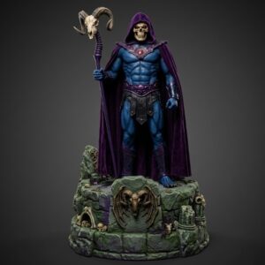 Skeletor es el villano principal de la saga Masters of the Universe, creado en los años 80 como antagonista de He-Man. Es un hechicero malvado con rostro de calavera, obsesionado con conquistar el Castillo Grayskull y dominar Eternia.